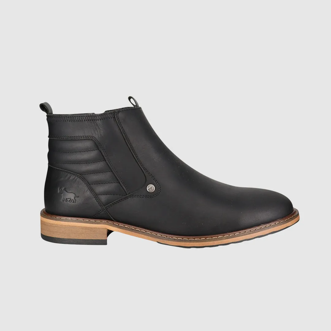 Calvin Zip Up Boots Black City Utility Comfort Lining Winter Walker