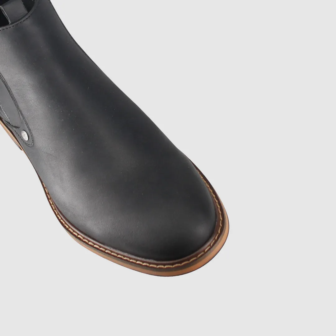 Calvin Zip Up Boots Black Waterproof Work Commute