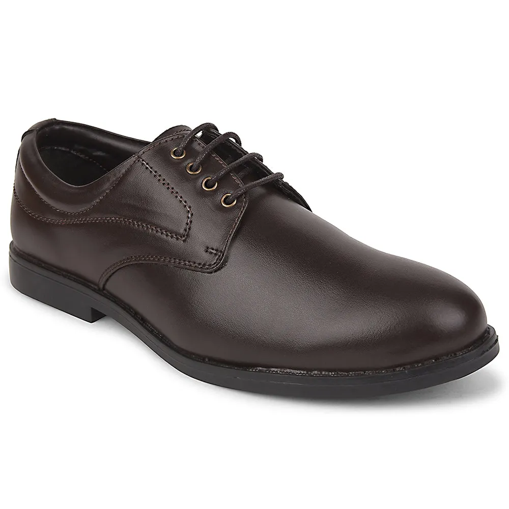 Velvet Touch Fortune Brown Formal Lacing Derby Shoes For Men MAJESTIC-1 By Liberty