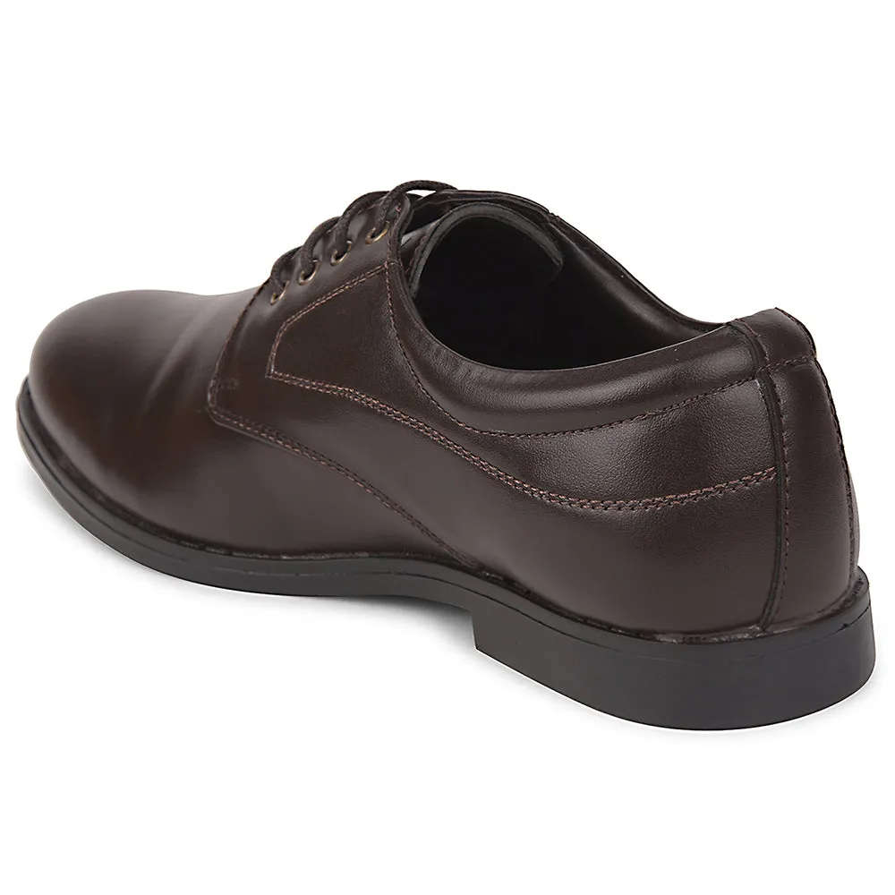 Matte Style Air Mesh Fortune Brown Formal Lacing Derby Shoes For Men MAJESTIC-1 By Liberty