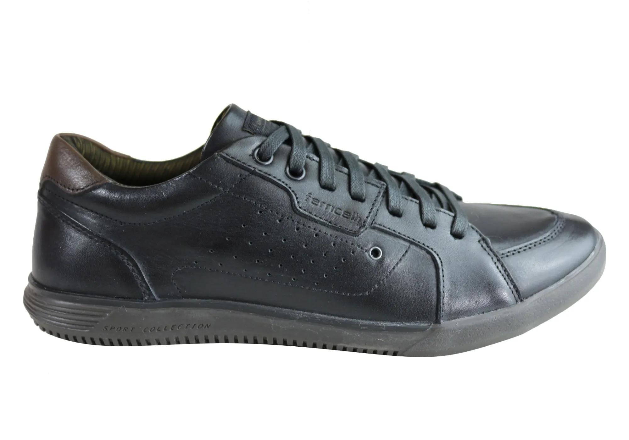 Mobility Ease Breath Comfort Ferricelli Fabian Mens Leather Lace Up Casual Shoes Made In Brazil