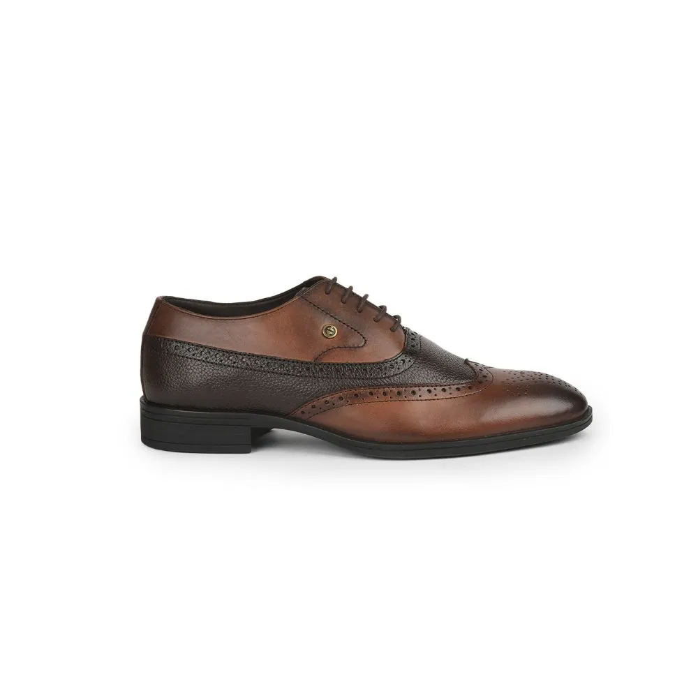 Healers Formal Brown Lacing Brogue Shoes For Men AV-20 By Liberty Elegant Look