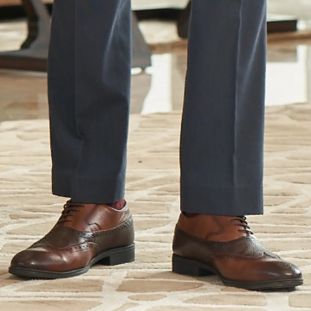 Healers Formal Brown Lacing Brogue Shoes For Men AV-20 By Liberty Platform Sole