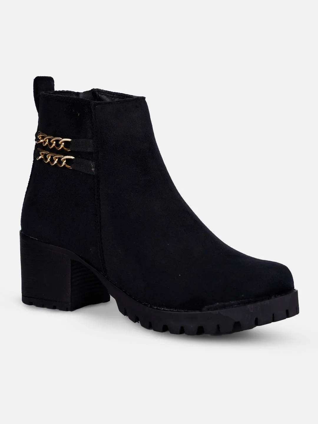 EasyToClean Women's Black Casual Ankle Boots (IU5003)