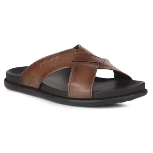 Ergonomic Design Seamless Fit Running Errands Healers Casual Tan Slippers For Men LEEKS-2 By Liberty