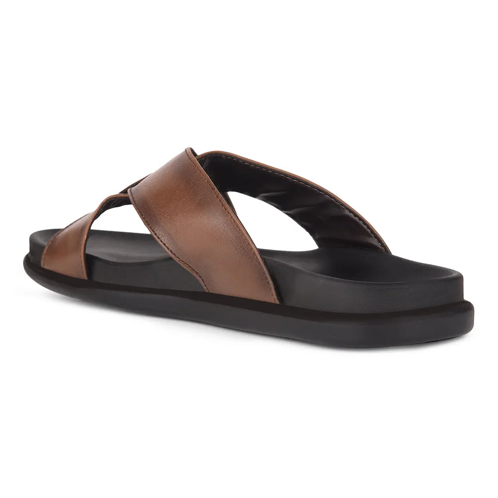 Prime Walk Mono Shade Healers Casual Tan Slippers For Men LEEKS-2 By Liberty