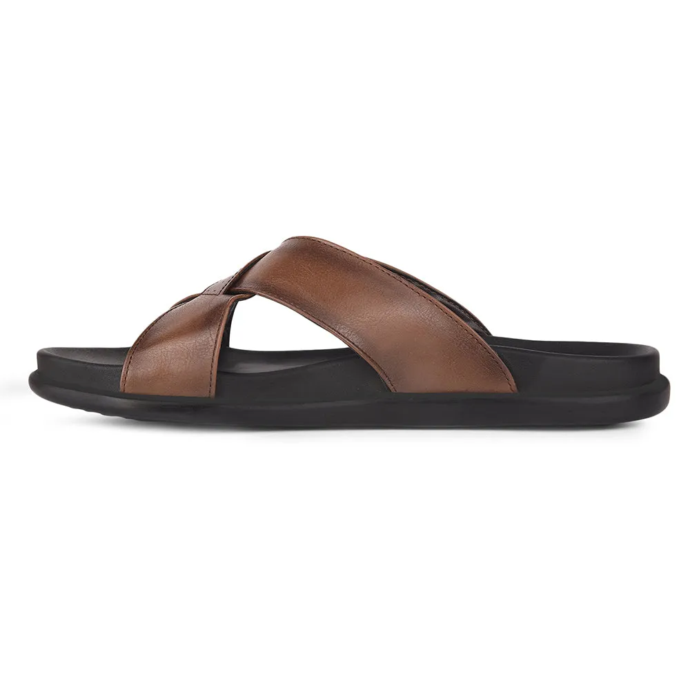 Light Grip Healers Casual Tan Slippers For Men LEEKS-2 By Liberty