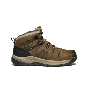 Sporty Footwear Light Fit Sandals Men's Flint II Waterproof Boot (Steel Toe)  |  Cascade Brown/Orion Blue