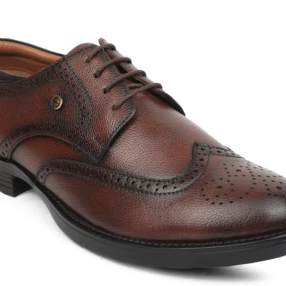 Professional Wear Line Fit Healers Brown Formal Lacing Oxford Shoes For Men UDL-12 By Liberty