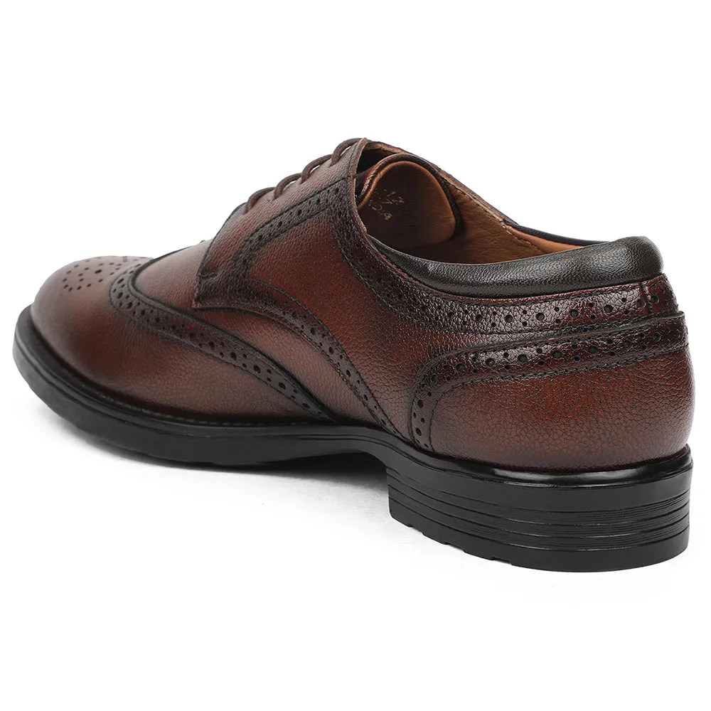 Healers Brown Formal Lacing Oxford Shoes For Men UDL-12 By Liberty Forever Shade Weather Proof