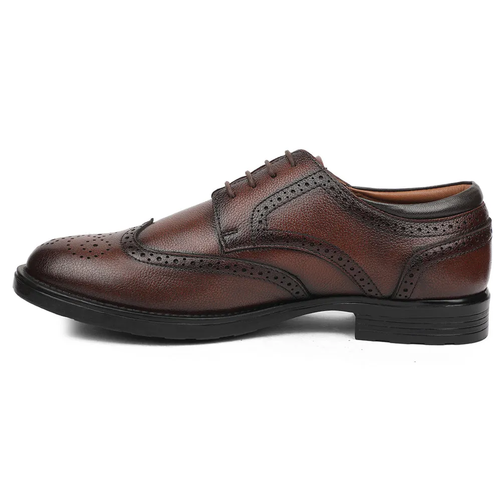 Crisp Edge Business Attire Healers Brown Formal Lacing Oxford Shoes For Men UDL-12 By Liberty