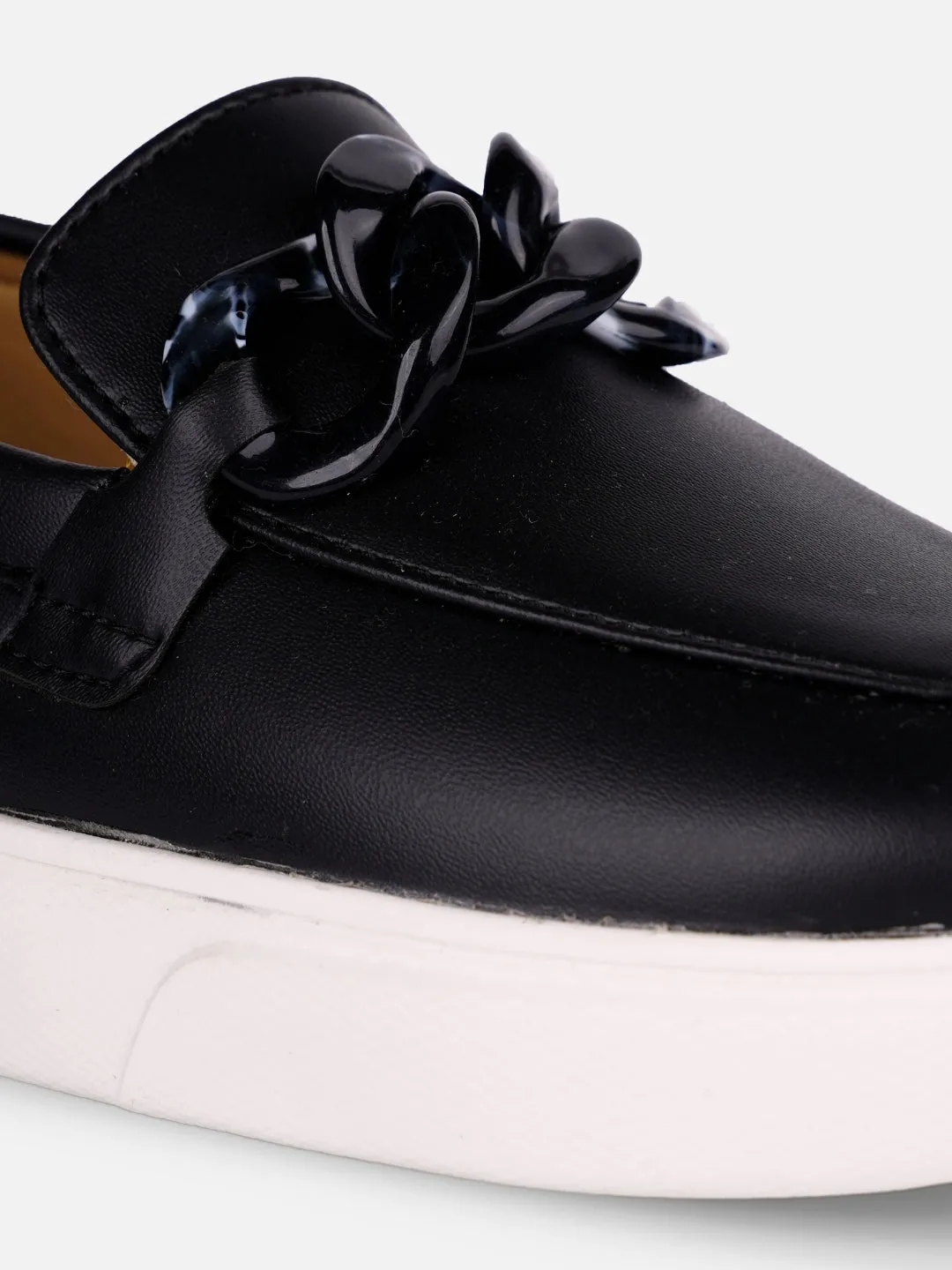 Women's Black Casual Slip On (IU1018) Indoor outdoor use Layered Cushion