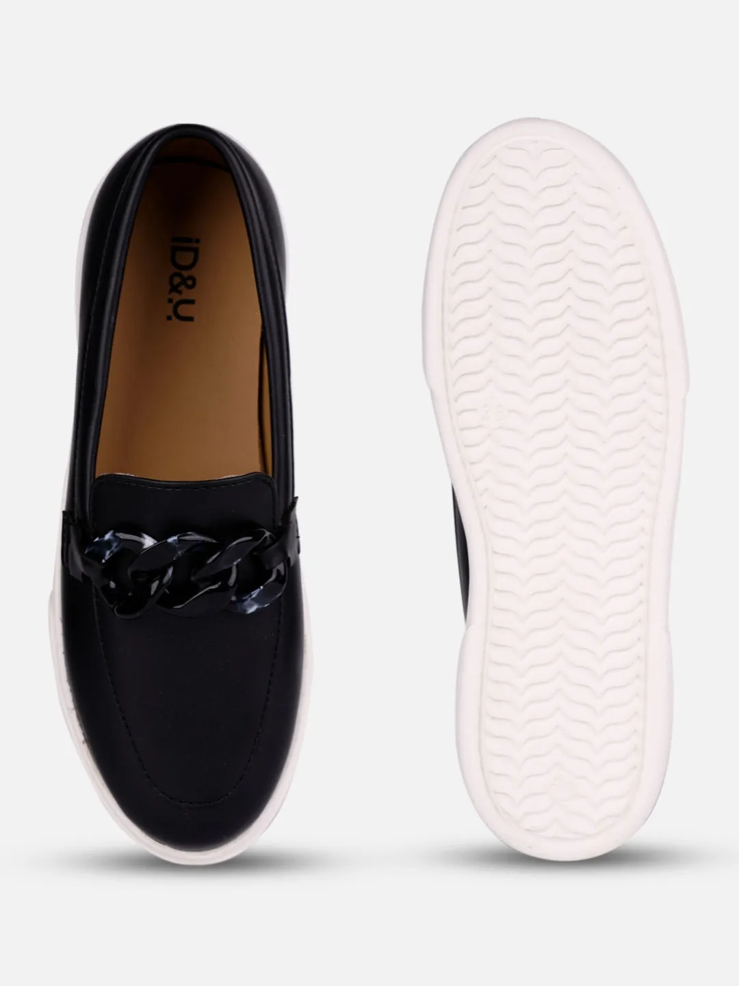 Women's Black Casual Slip On (IU1018) Relaxed Cushion