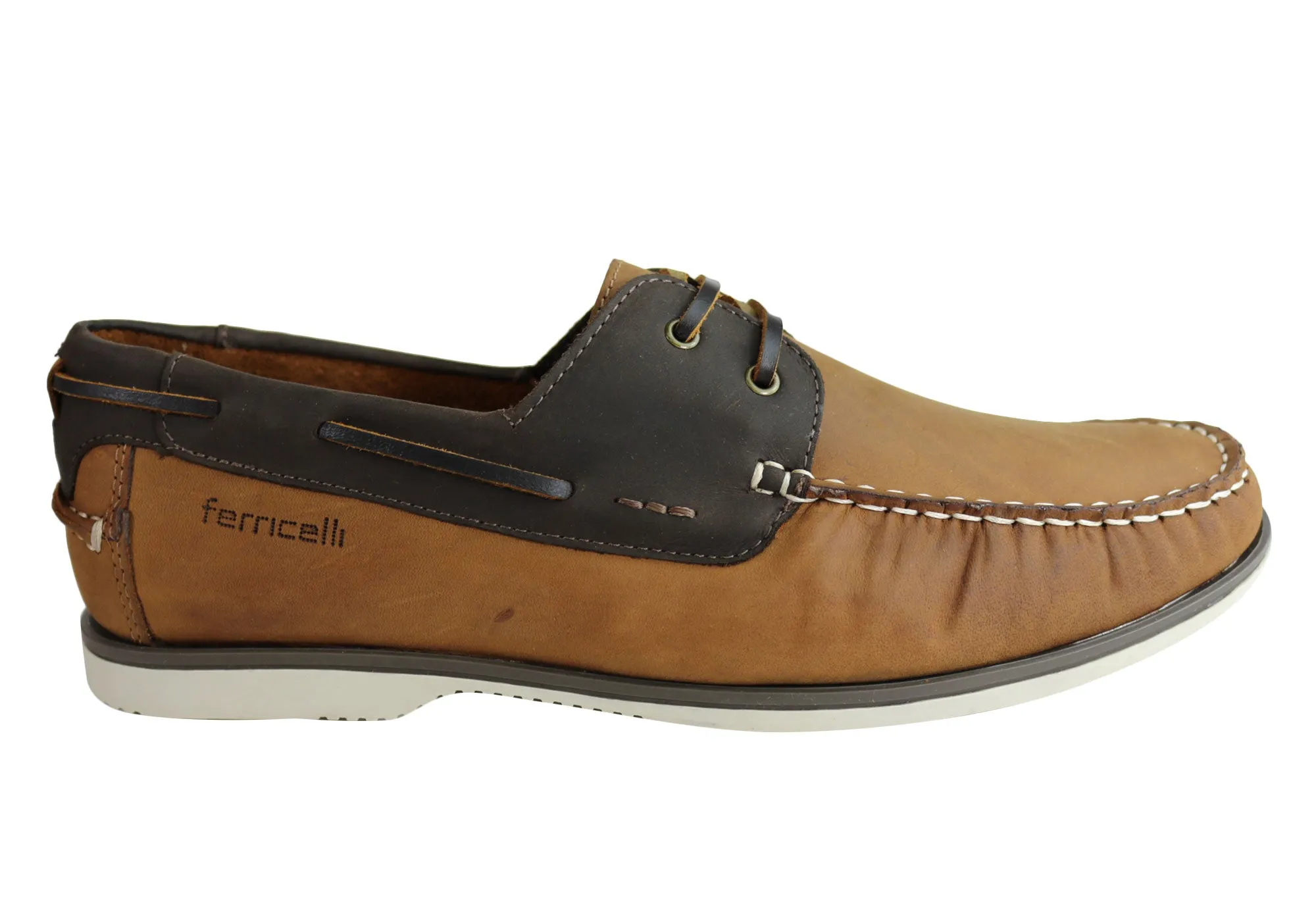 Comfort Heel Campus Look Ferricelli Gordon Mens Casual Leather Lace Up Shoes Made In Brazil