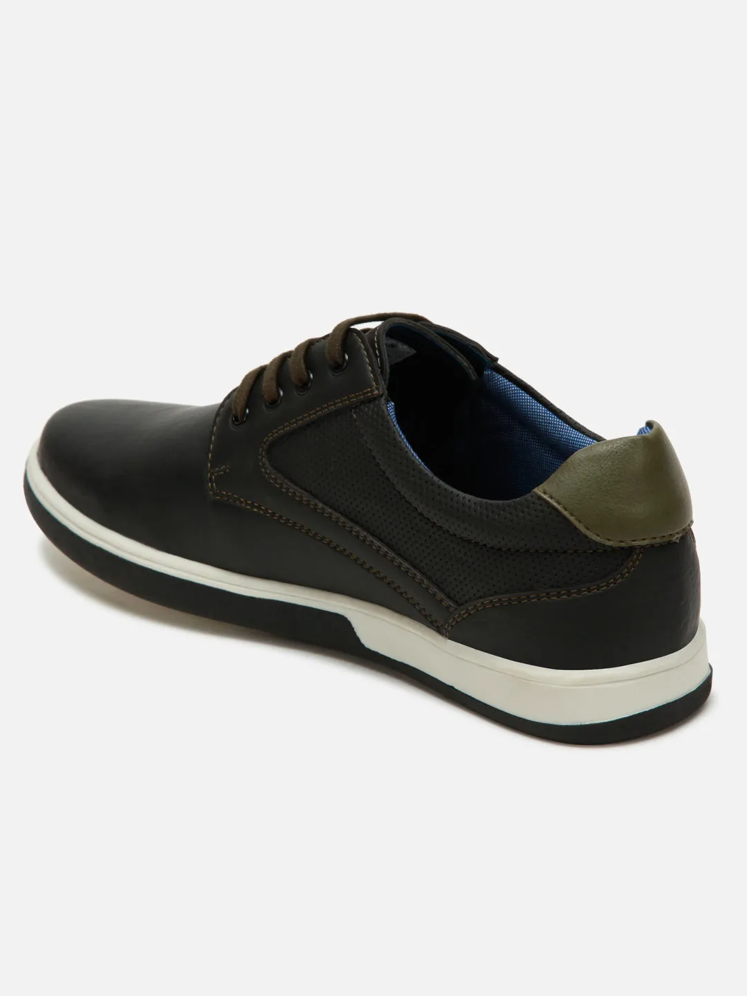 Men's Black Round Toe Lace Up Casual (IX1017) Performance Low Profile Weekend Trip