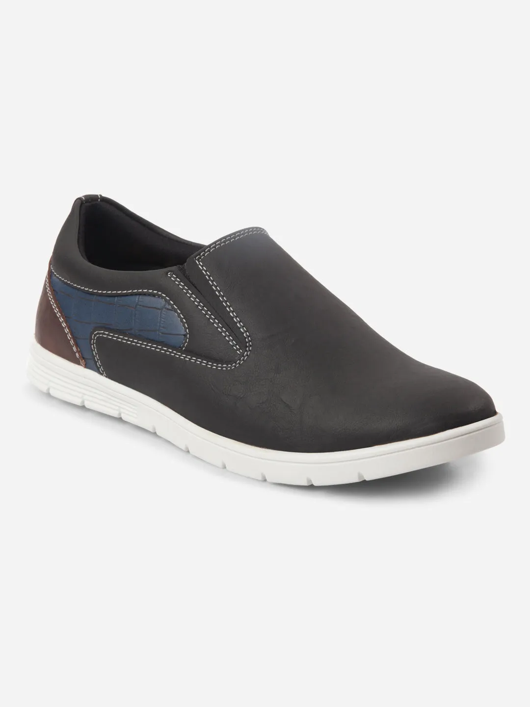 Eva Midsole Men's Charcoal Round Toe Slip On Casual (IX2152)