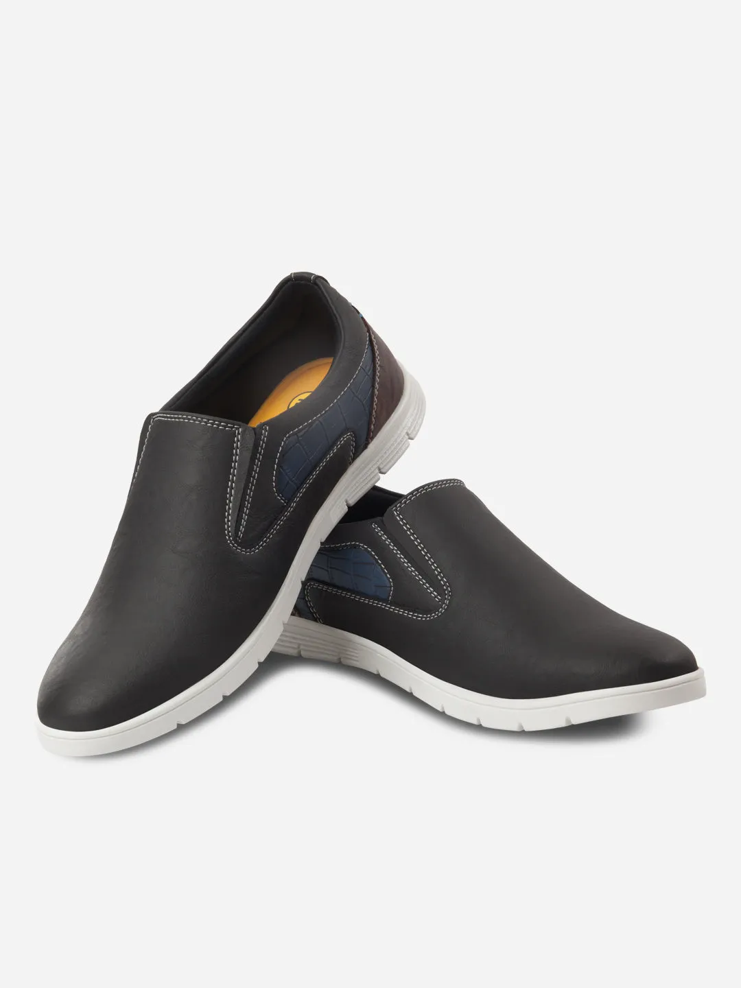 Fresh Tone Skate Cool Men's Charcoal Round Toe Slip On Casual (IX2152)