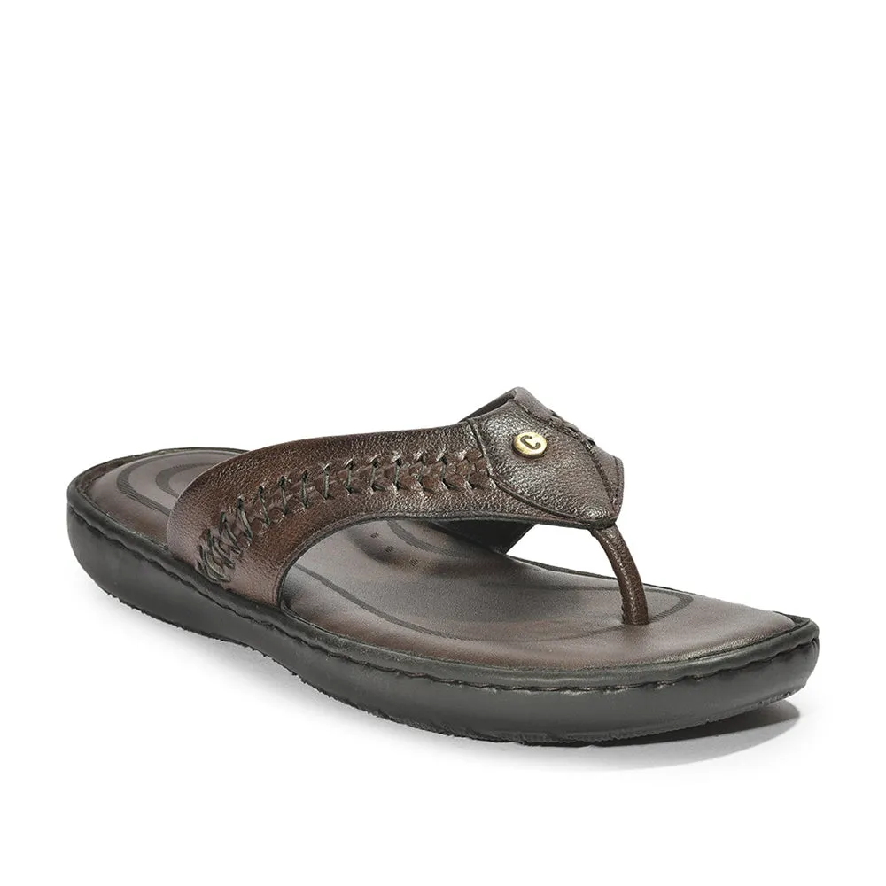 Stable Step Breath Fresh Coolers By Liberty LFL-11 Formal Brown Slippers & Flip-Flop For Men