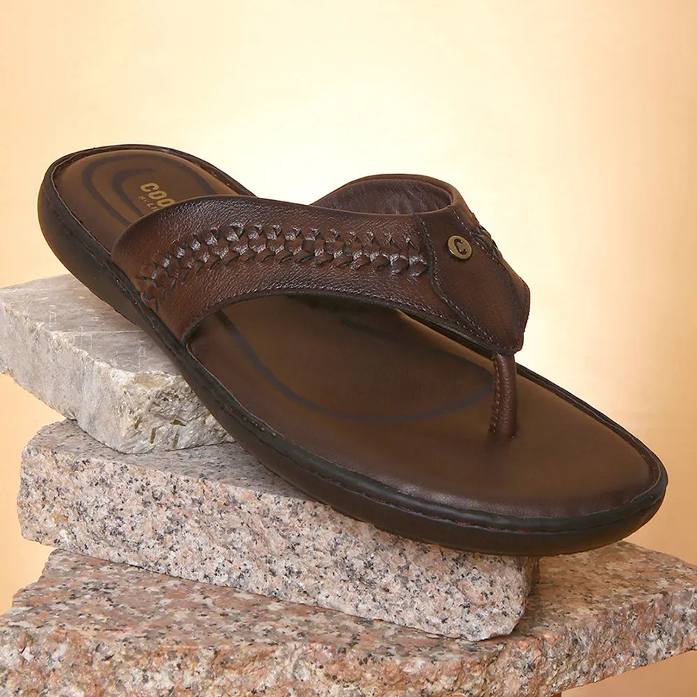 Coolers By Liberty LFL-11 Formal Brown Slippers & Flip-Flop For Men Leather Sole