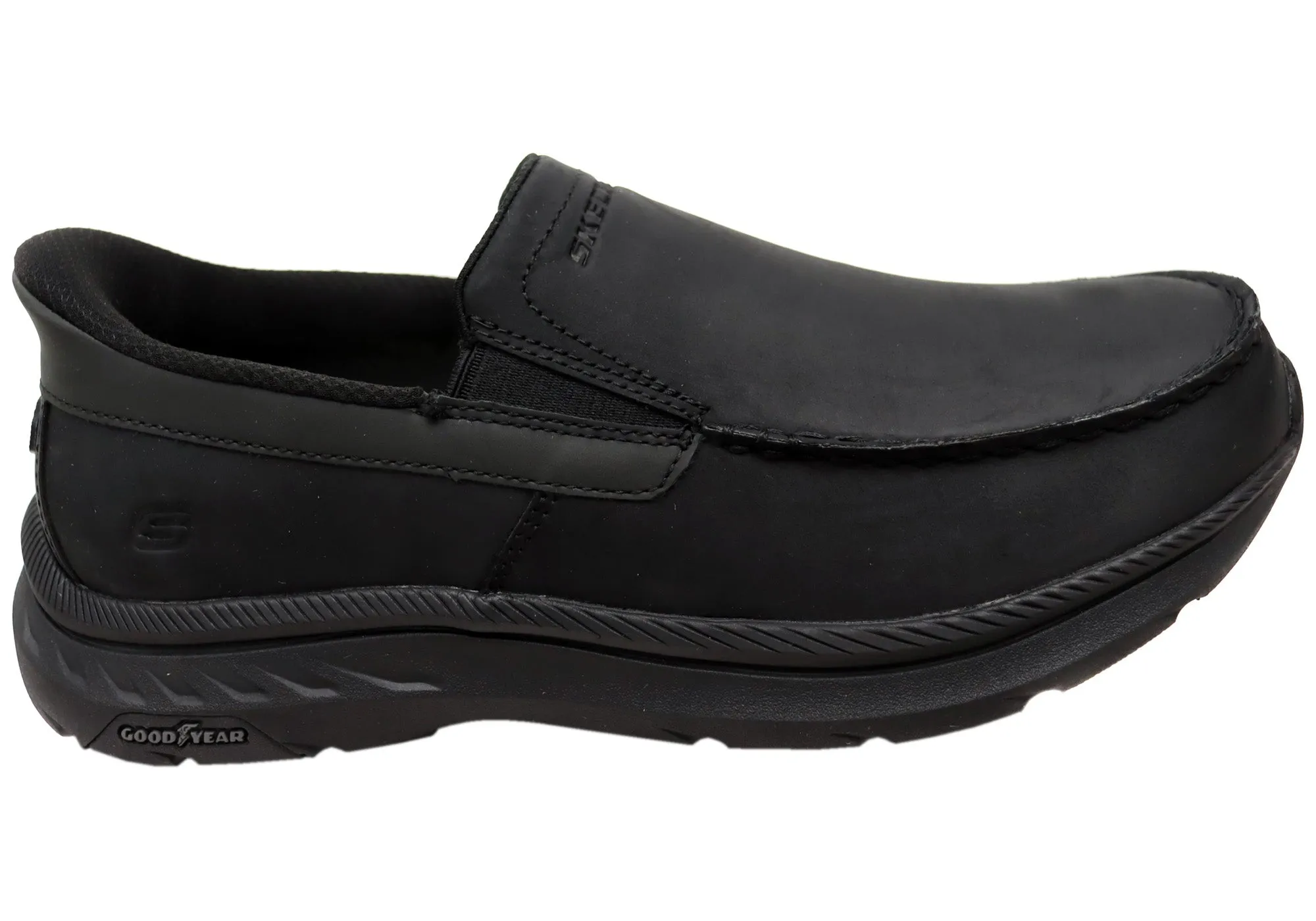 Skechers Mens Slip Ins Pollard Osgood Extra Wide Fit Leather Shoes Zero Effort