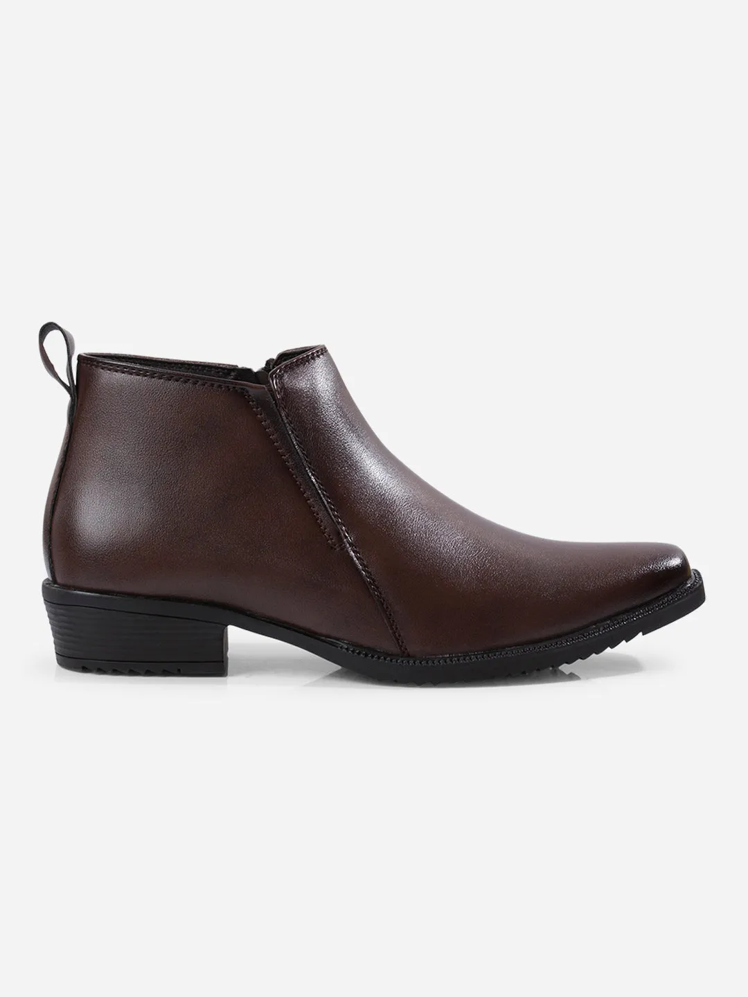 Men's Brown Formal Ankle Slip On Boots (IX3040) Field Power