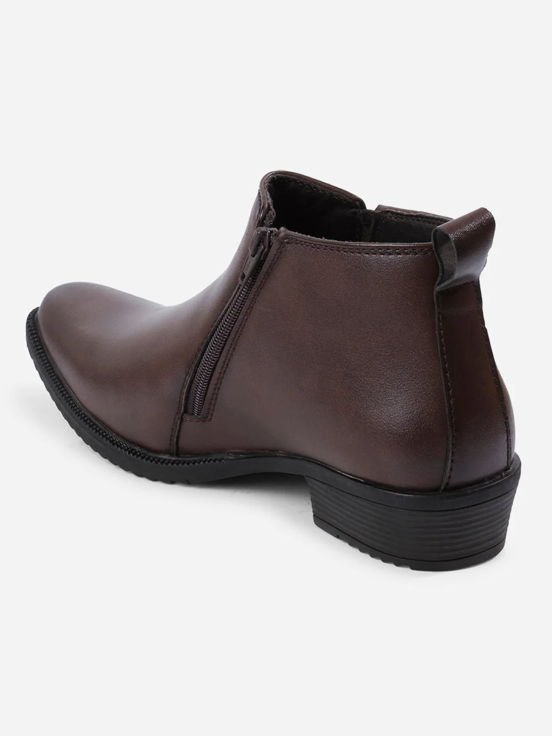 Men's Brown Formal Ankle Slip On Boots (IX3040) Cliff Edge Green Core