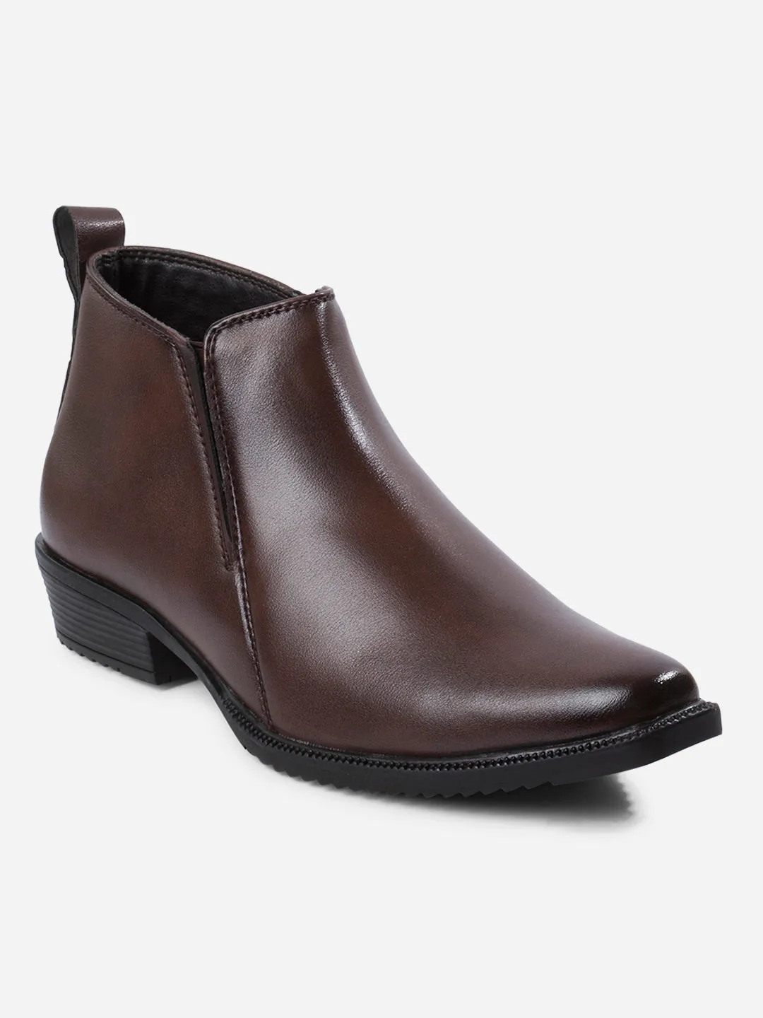 Men's Brown Formal Ankle Slip On Boots (IX3040) Greek Ease Top Rated