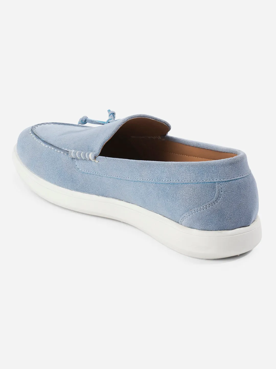 Lace Up Style Men's Blue Suede Tassel Casual Slip On (IX2150)