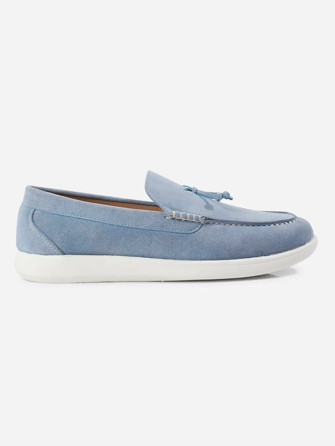 Forest Mood Men's Blue Suede Tassel Casual Slip On (IX2150)