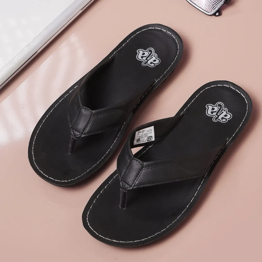 Work Life A-HA Black Casual Slippers For Men CHARGE By Liberty