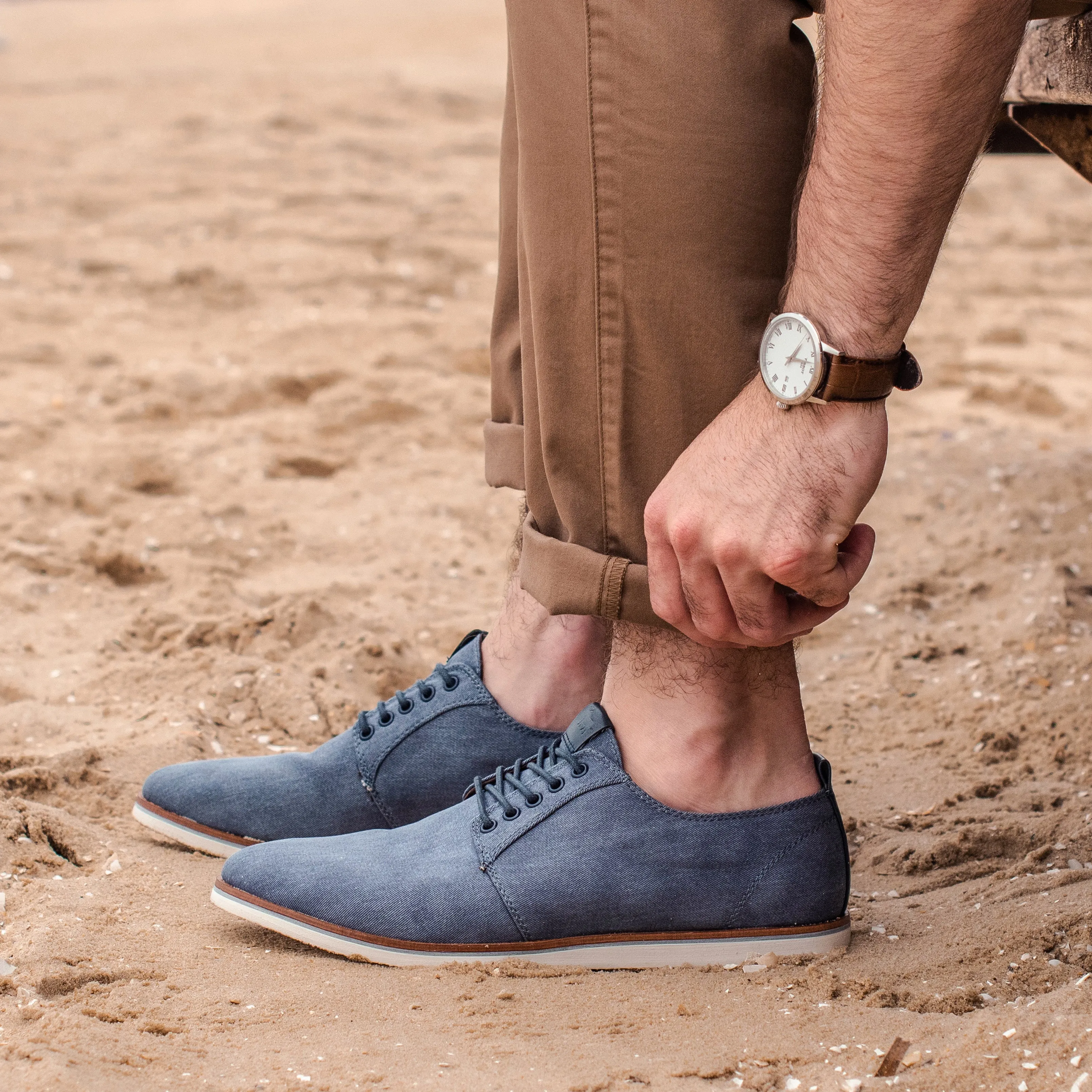 Reliable Wear Velcro Strap Rush Casual Shoes Navy