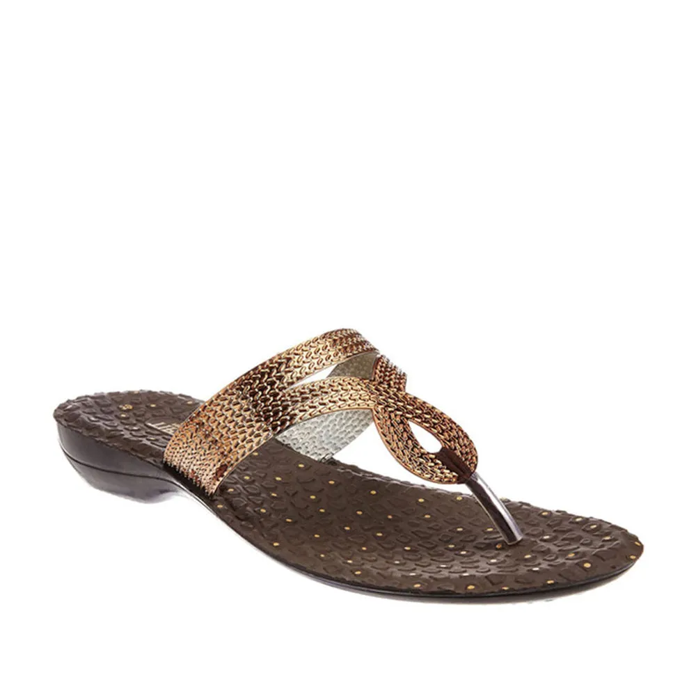 A-HA By Liberty ETHNIC-05 Women Ethnic Copper Slippers Photo Glam Cotton Touch
