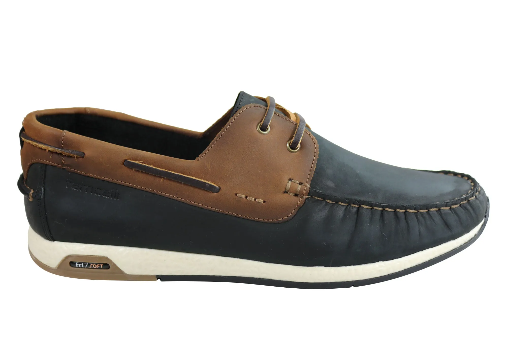 Ferricelli Nathan Mens Casual Leather Lace Up Shoes Made In Brazil Weather Friendly Jogger Style