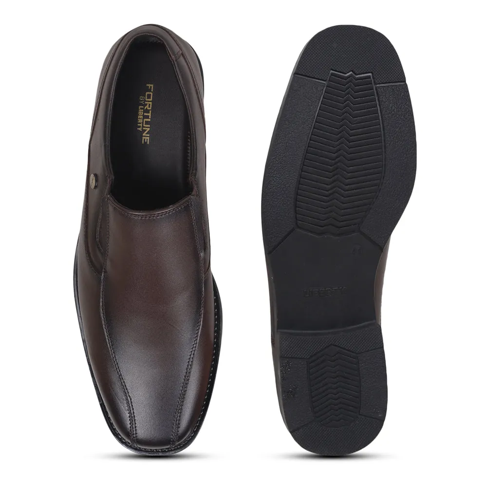 Fortune By Liberty Men ECO-02E Brown Formal Non Lacing Shoes Mesh Air