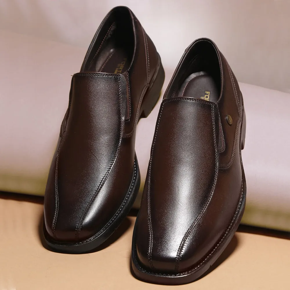 Fortune By Liberty Men ECO-02E Brown Formal Non Lacing Shoes Deep Hue Dapper Style