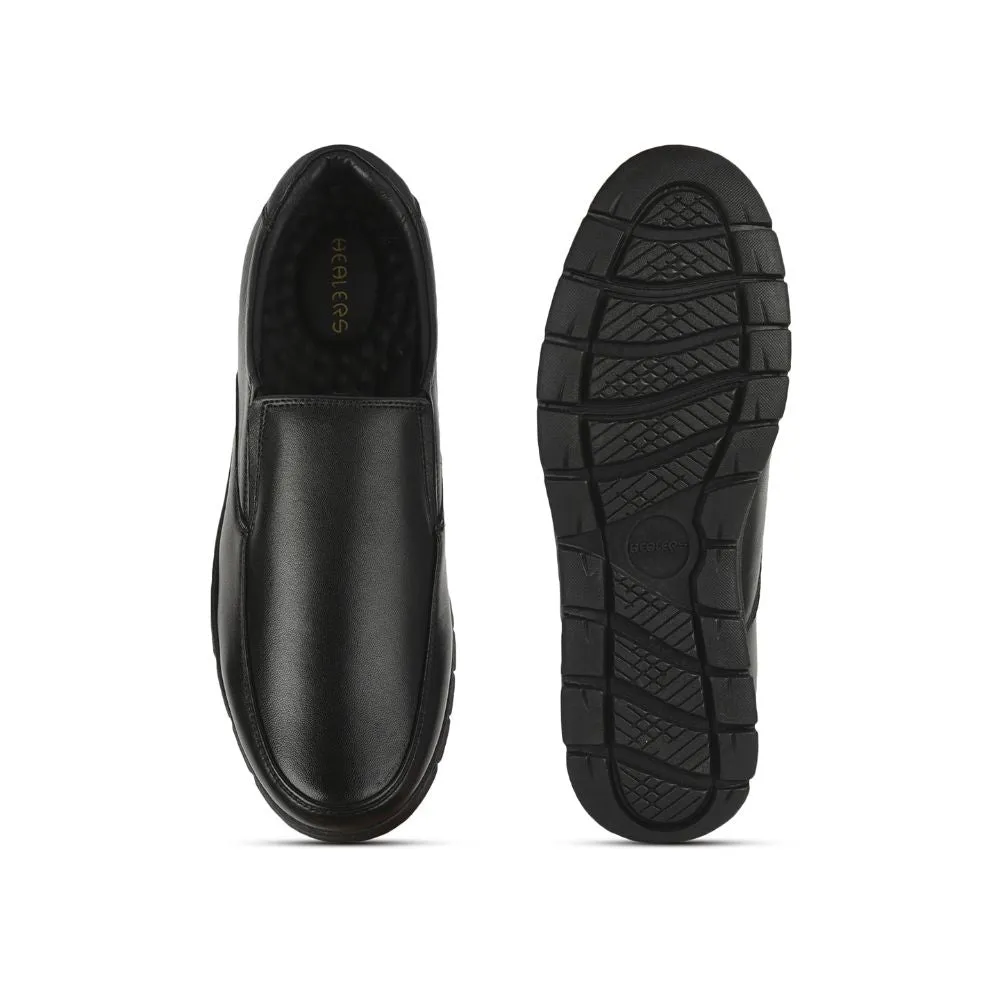 Occasion Sharp Healers Formal (Black) Non lacing Shoes For Men JPL-232 By Liberty