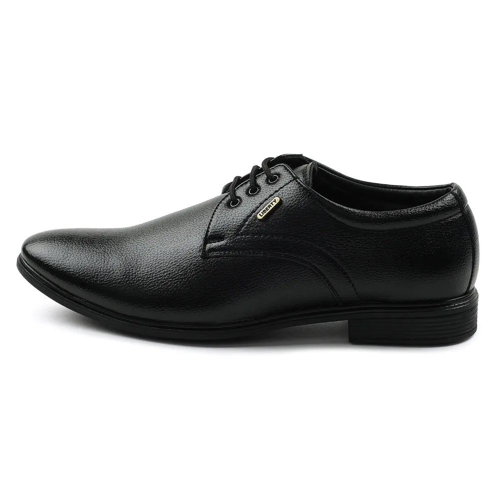 Fortune Black Formal Lacing Derby Shoes For Men HOL-130E By Liberty Sport Mode Modern Silhouette