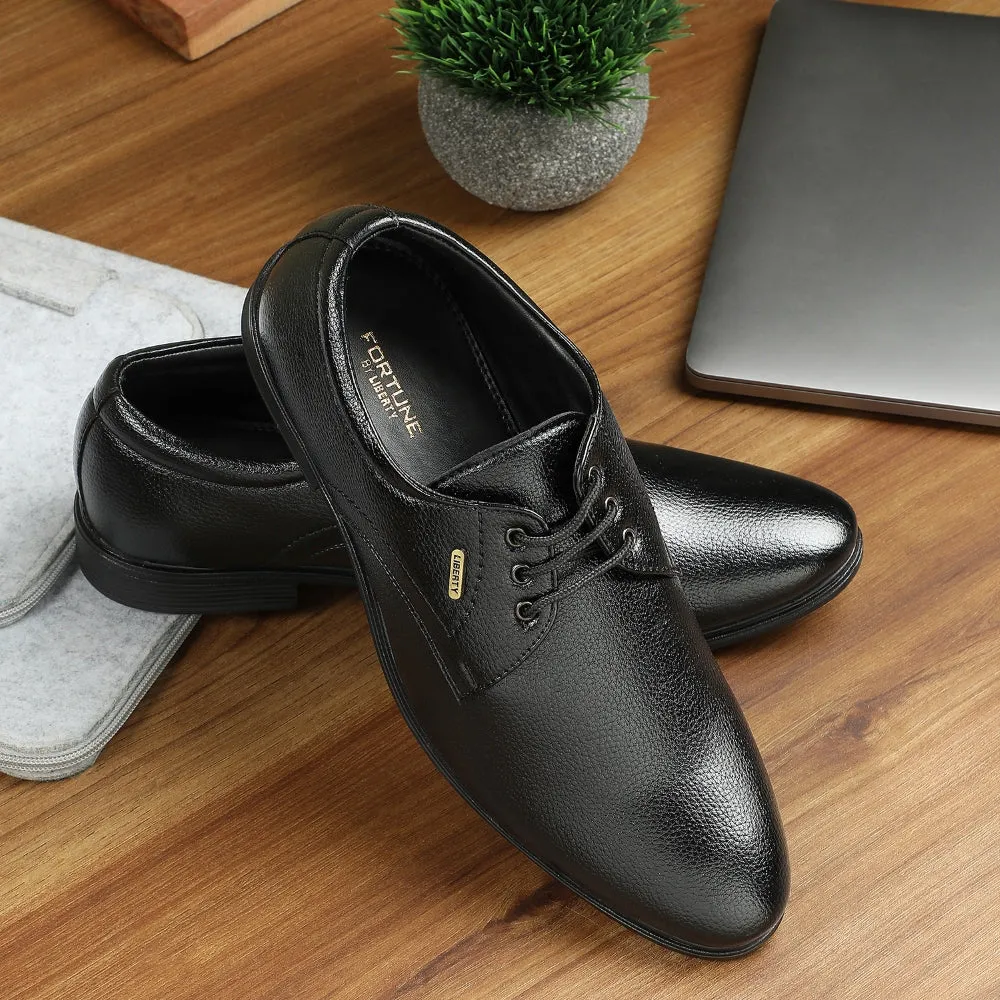 Fortune Black Formal Lacing Derby Shoes For Men HOL-130E By Liberty Executive Wear True Pace