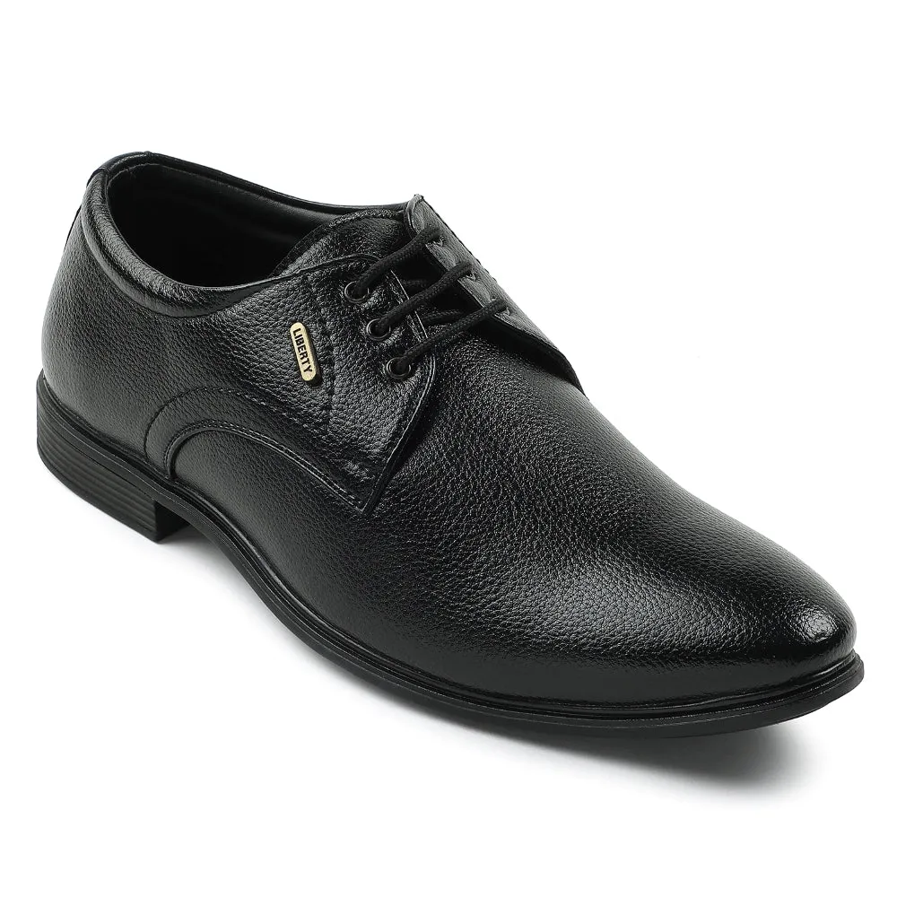 Functional Fortune Black Formal Lacing Derby Shoes For Men HOL-130E By Liberty