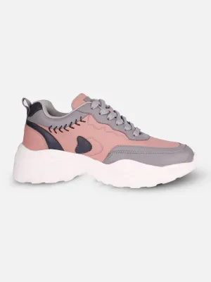 Women's Pink/Grey All Seasons Wearing Sneakers (IU1002) Climate Control Technology