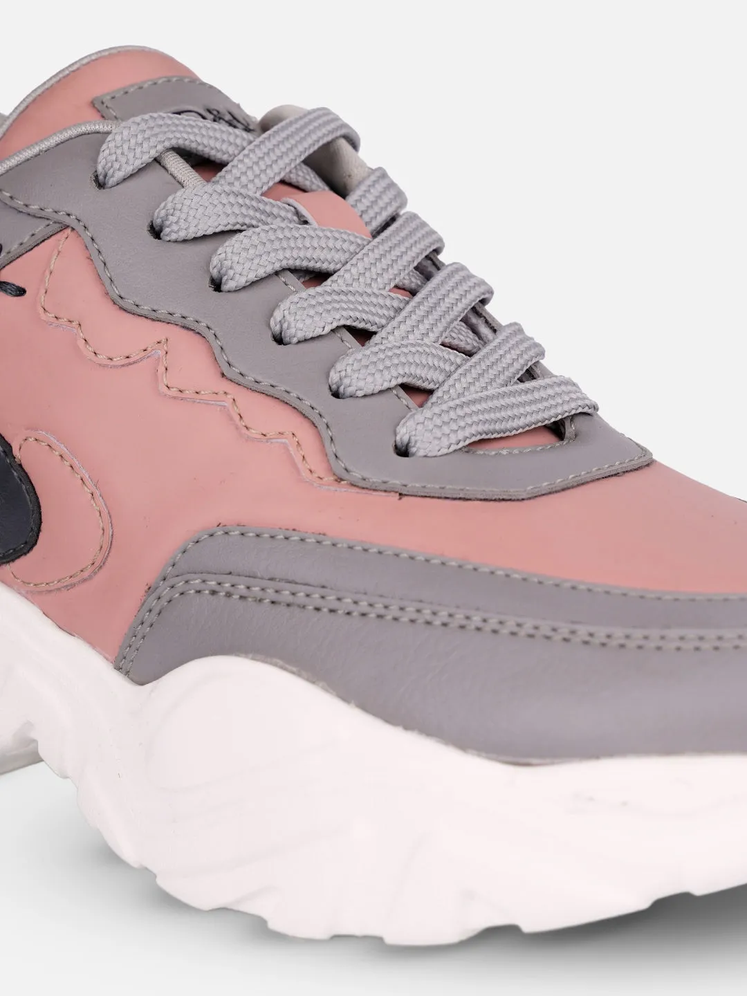 Women's Pink/Grey All Seasons Wearing Sneakers (IU1002) Clean Shape