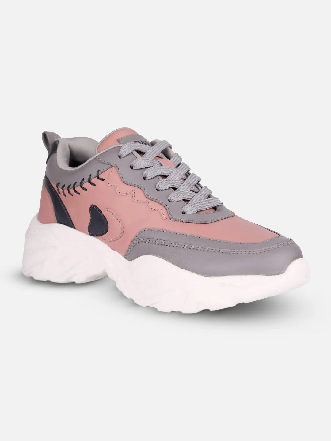 Day Ready Wear ease Women's Pink/Grey All Seasons Wearing Sneakers (IU1002)