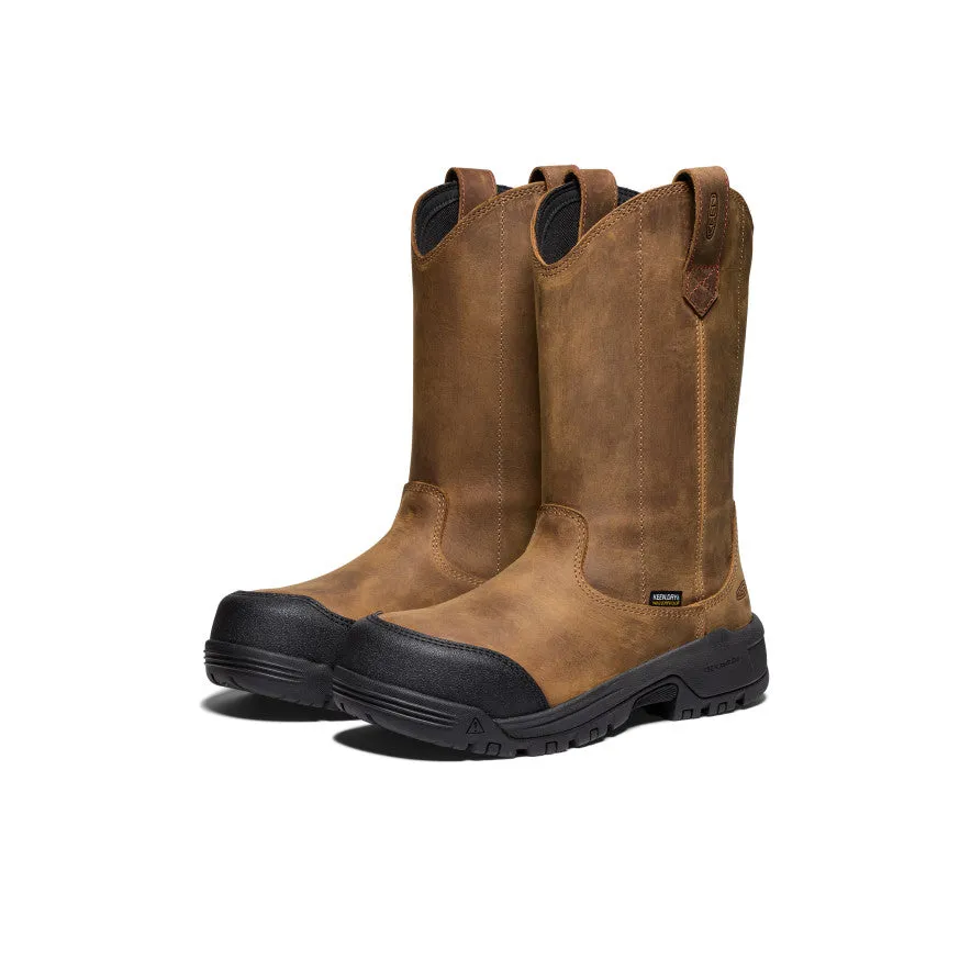 Waterproof Slides Women's Evanston Pull-On Waterproof Boot (Carbon Toe)  |  Bison/Black