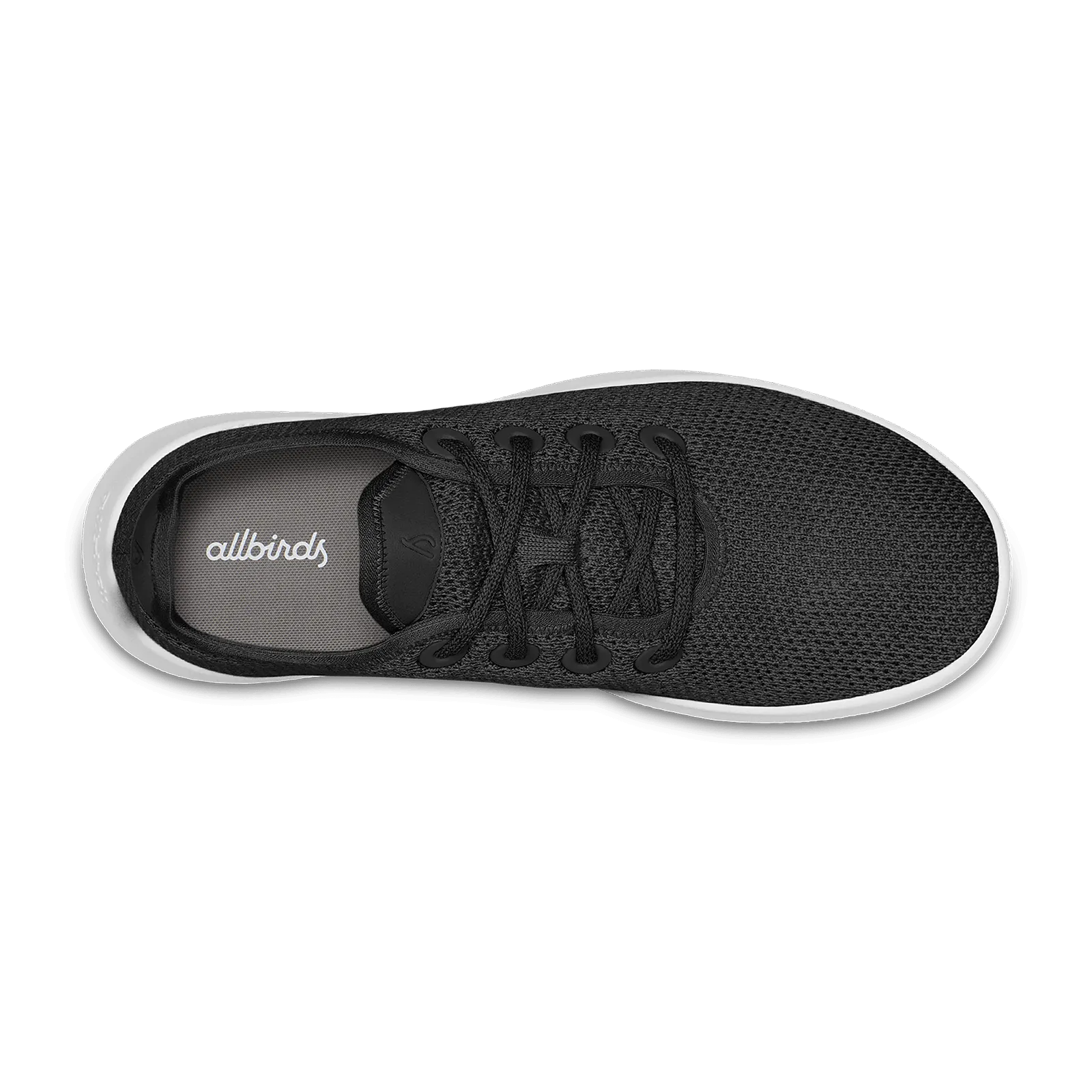 Seamless Upper Design Power Moves Women's Tree Runner - Jet Black (White Sole)