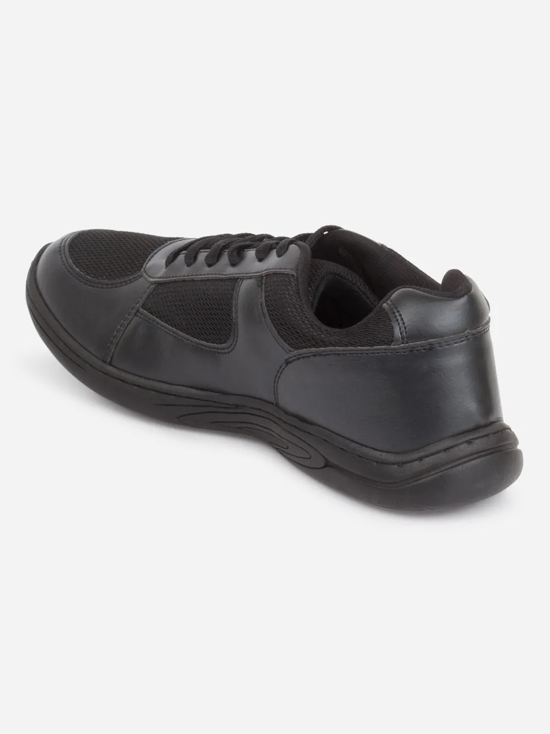 Slip - on kids' shoes Black Laceup Unisex School Shoes for Adults (ID0911)