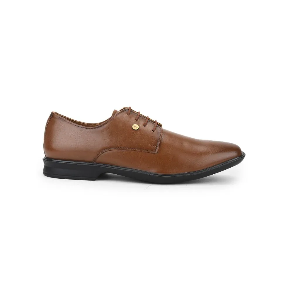 Fortune Brown Formal Lace Up Derby Shoes For Men LUCIO-201 By Liberty Crisp Edge