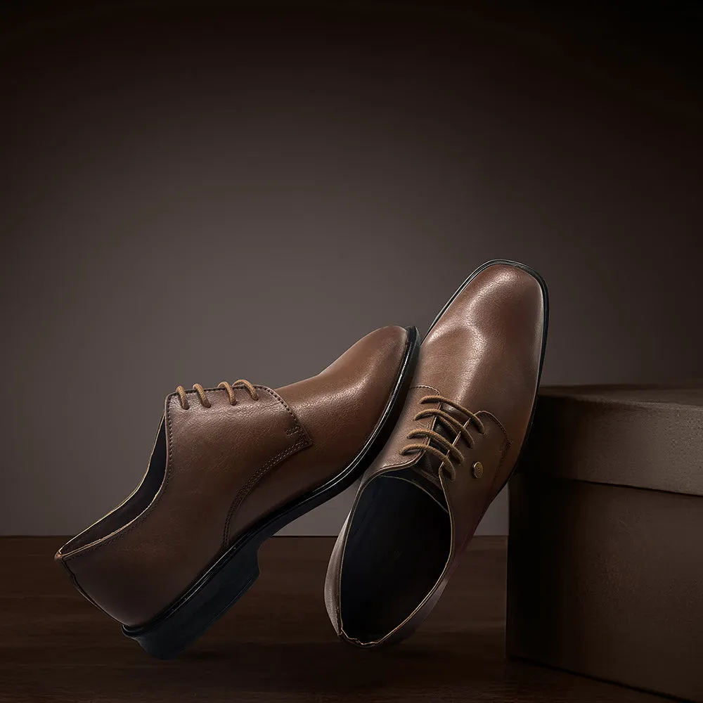 Fortune Brown Formal Lace Up Derby Shoes For Men LUCIO-201 By Liberty Fashionable Light Step