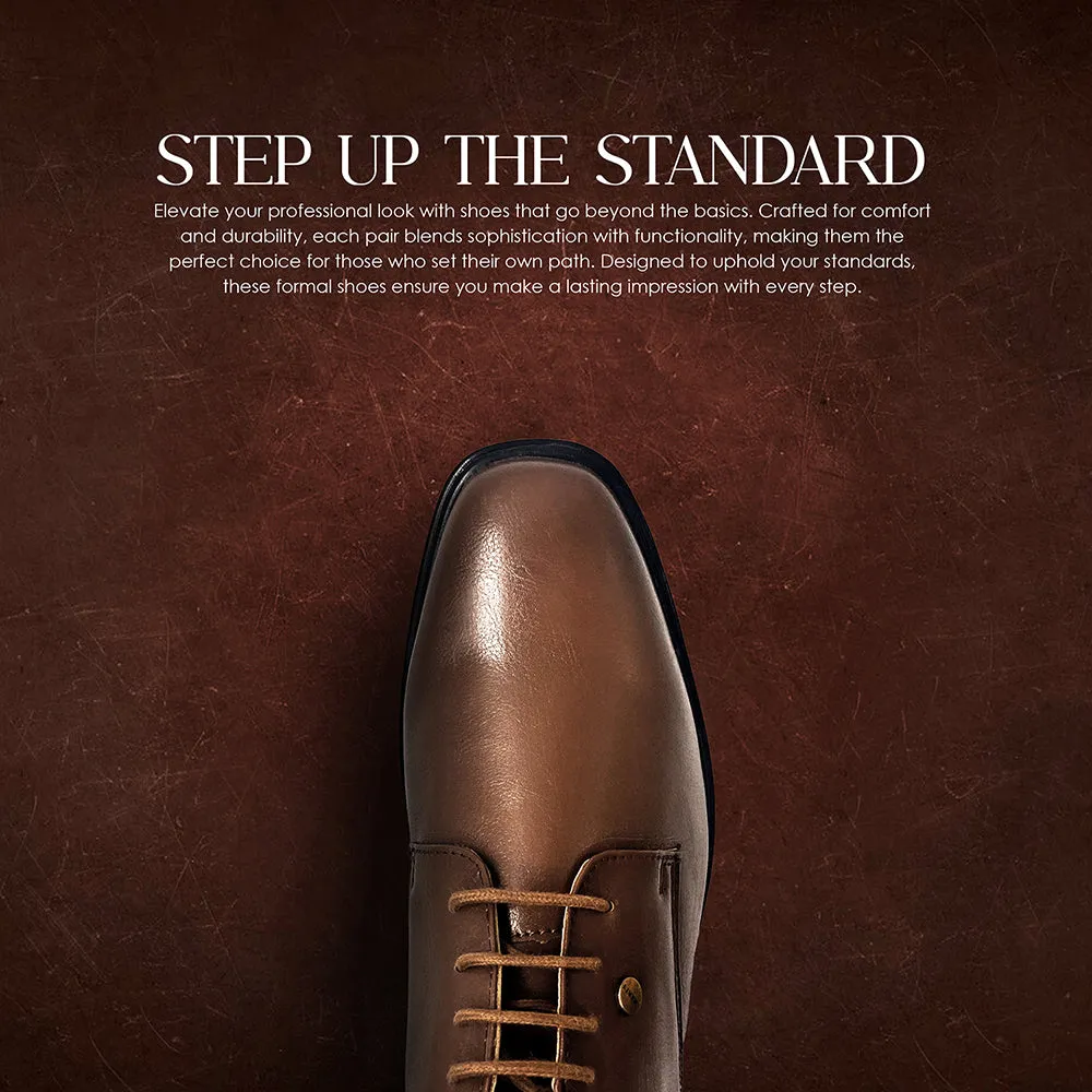 Spring step Fortune Brown Formal Lace Up Derby Shoes For Men LUCIO-201 By Liberty