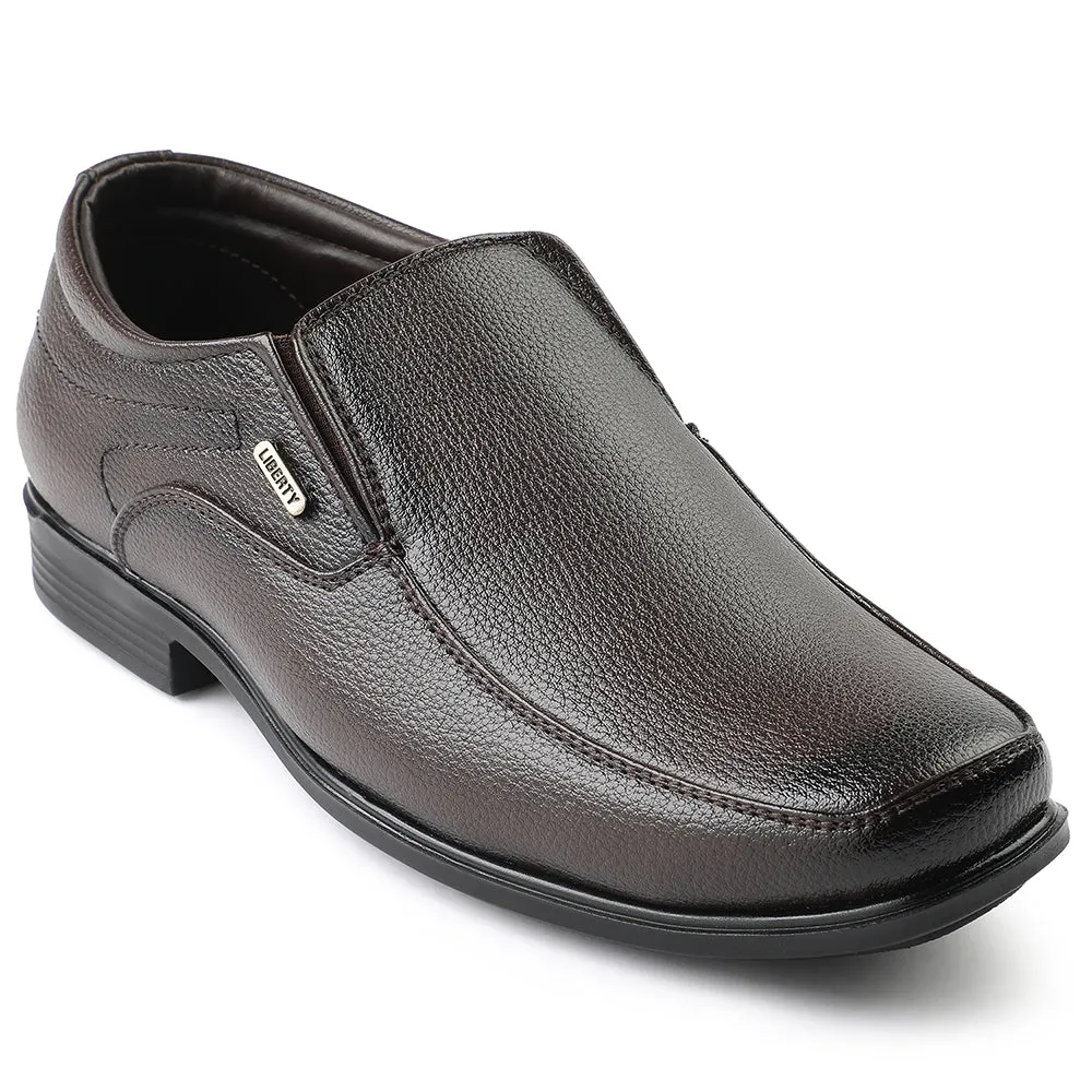 Fortune Brown Formal Non Lacing Moccasin For Men H202-02 By Liberty Soft Pad Business Attire