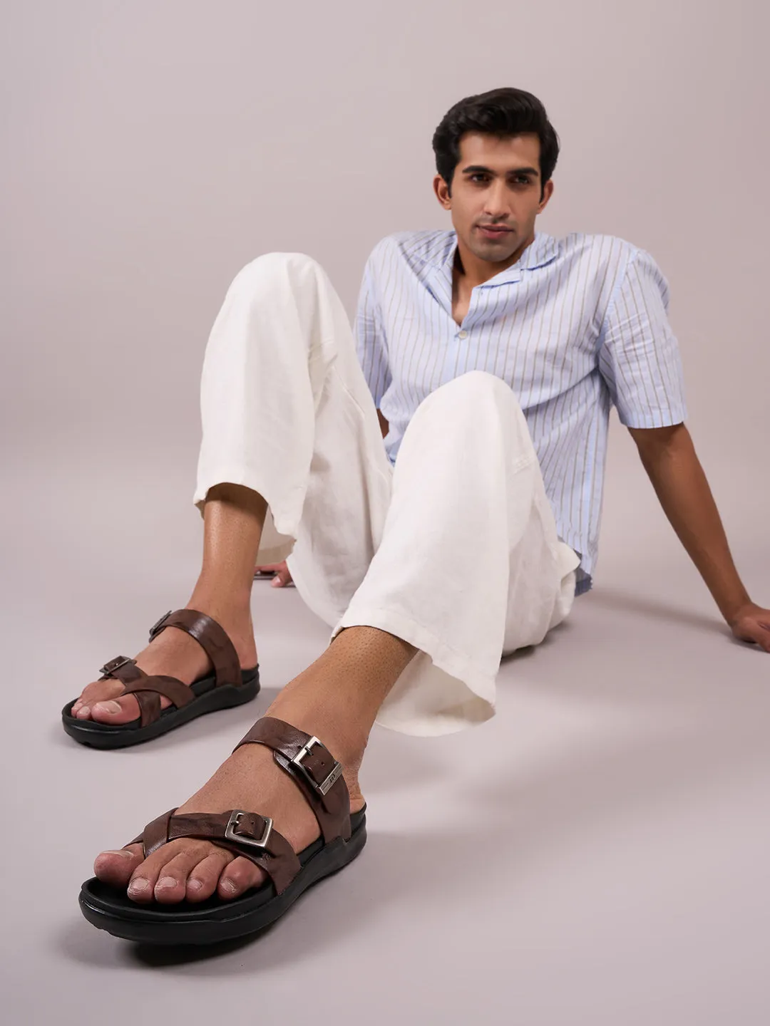construction Sturdy Build Men Brown Sandal / Slipper (ID4223)